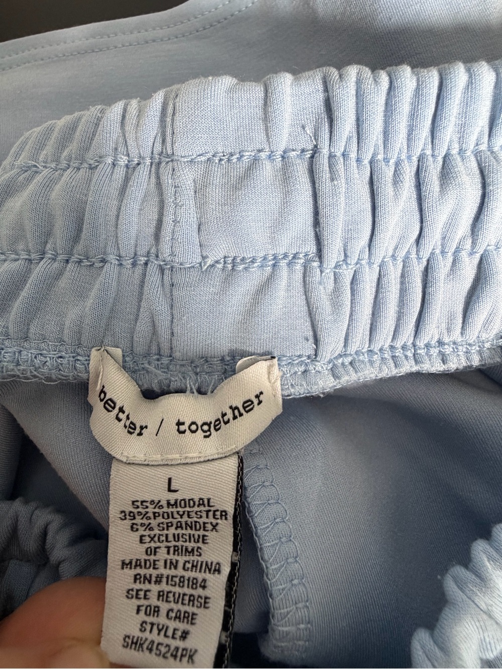 Better Together | Modal Drawstring Lounge Shorts | Baby Blue | Large - Picture 3 of 5